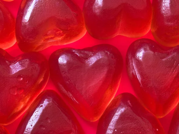 Červený, gumy, srdce — Stock fotografie