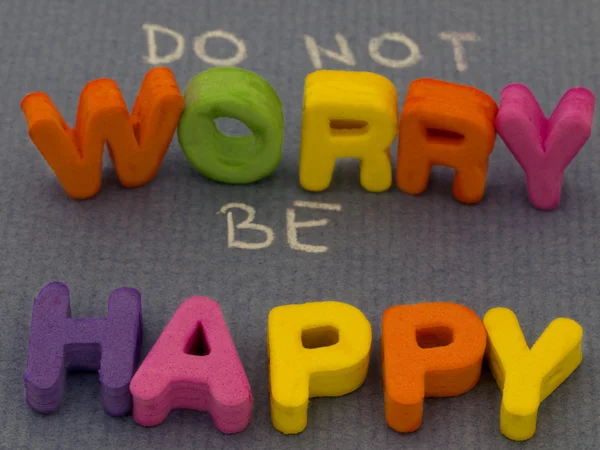 Don 't worry be happy concept — Stockfoto