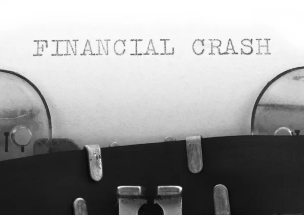 Finanční krach na psací stroj — Stock fotografie