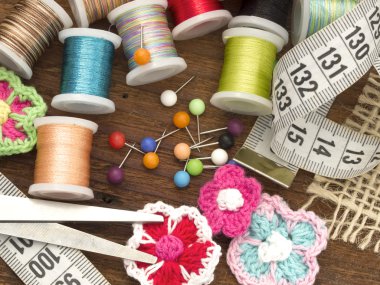 Sewing material with place for your text clipart