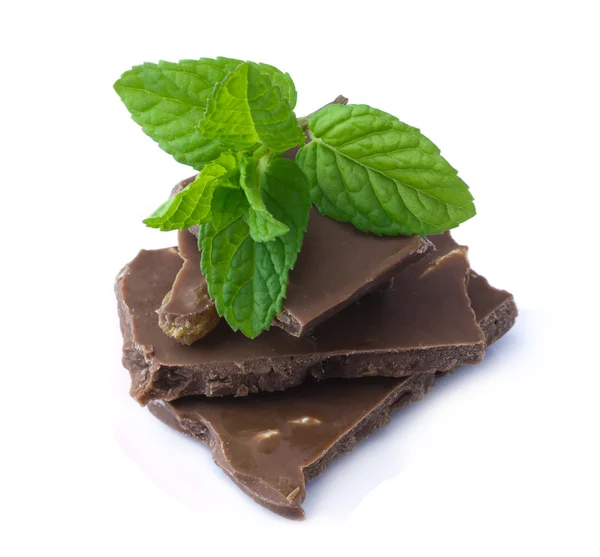 Chocolade met munt — Stockfoto