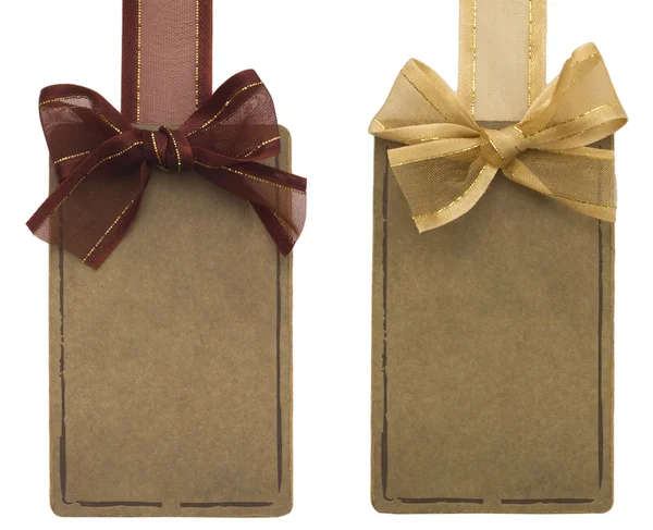 Two tags with bows — Stock Photo, Image
