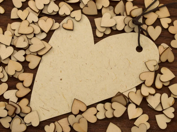 Cartellino a forma di cuore con cuoricino — Foto Stock
