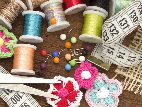Sewing material with place for your text — Stock Photo, Image