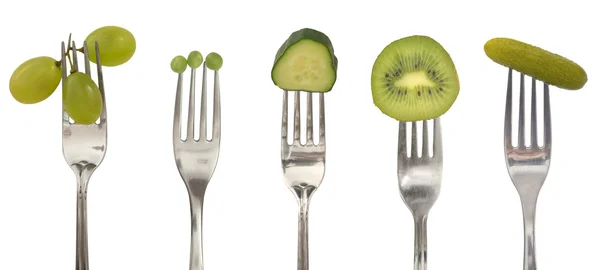 Concept de régime avec légumes et fruits verts — Photo