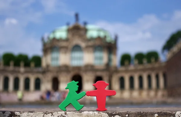 East german famous traffic light figures in the Zwinger in Dresden — Stock Photo, Image
