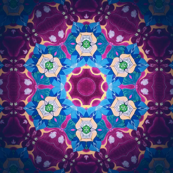Mandala-Blüte mit sechs Punkten — Stockfoto