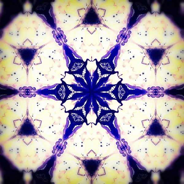 Mandala blaue Schneeflocke — Stockfoto