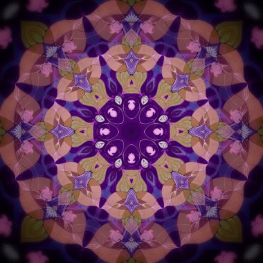 Mandala Purple eight-pointed Flower clipart