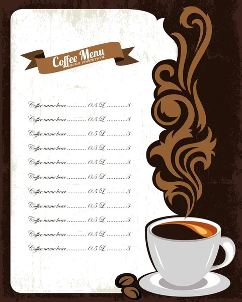 Conception de menu café — Image vectorielle