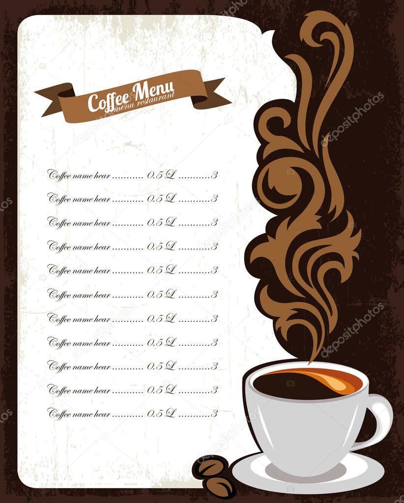 Coffee menu design