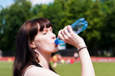 Girl and the water clipart