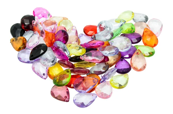 Perline di plastica colorate isolate su sfondo bianco — Foto Stock