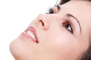 Closeup of beautiful woman's face clipart