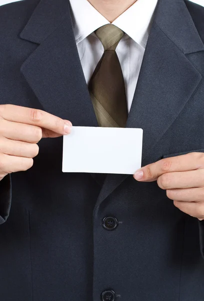 Бізнесмен з порожньою карткою — стокове фото