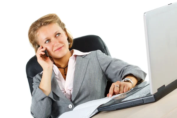 Attractive businesswoman telephoning — Stock Photo, Image