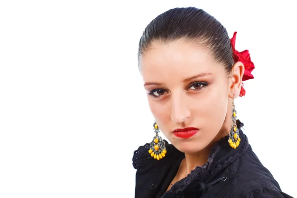 Retrato de bailarina de flamenco enojada — Foto de Stock