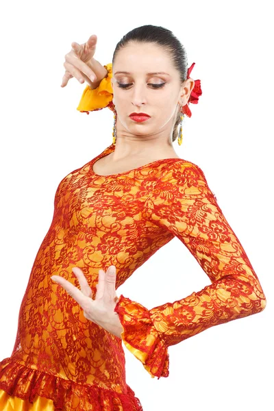 Retrato de mulher dançarina de flamenco — Fotografia de Stock