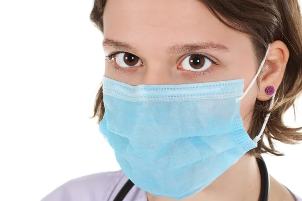 Closeup of woman doctor with mask — Stock Photo, Image
