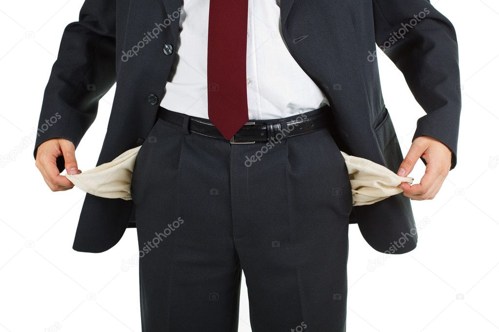 Businessman with empty pocket