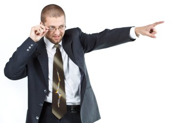 Businessman pointing clipart