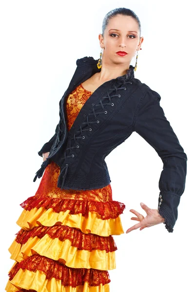 Porträtt av kvinna flamencodansare — Stockfoto