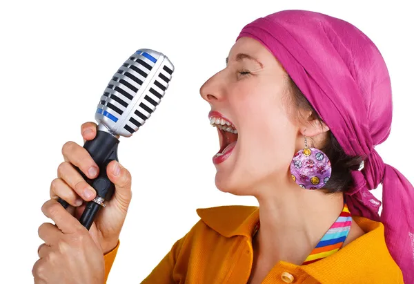 Γυναίκα funky τραγουδιστής — Φωτογραφία Αρχείου