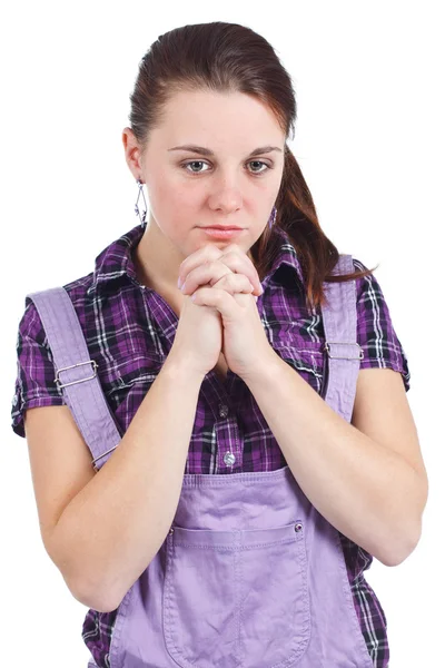 年轻女子祷告 — 图库照片