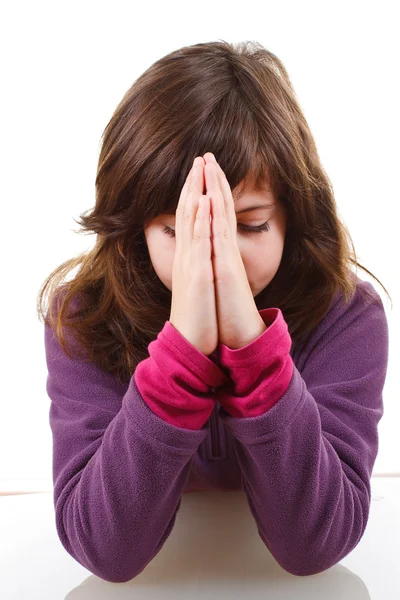 Ragazzina che prega — Foto Stock