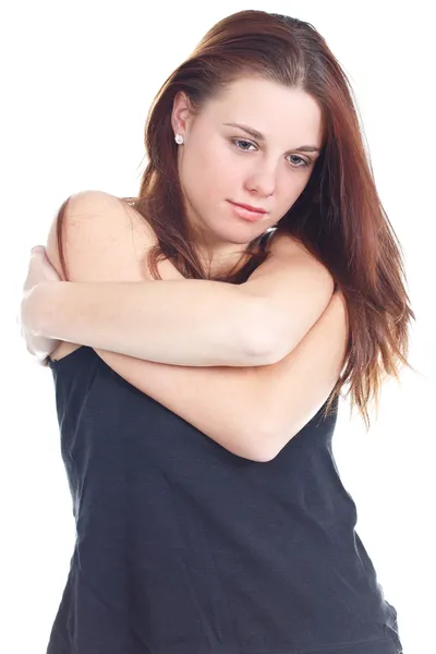 Young woman with arms crossed — Stock Photo, Image