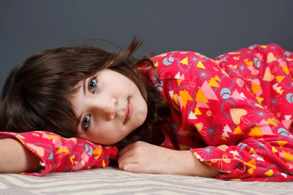 Sevimli kız pijama Stok Fotoğraf