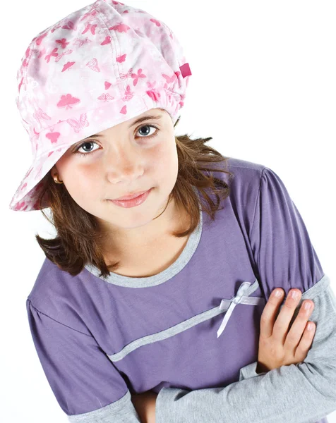 Cute girl with cap — Stock Photo, Image