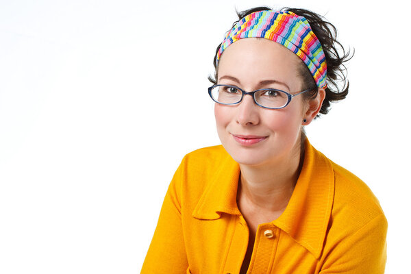 Portrait of a young woman in yellow