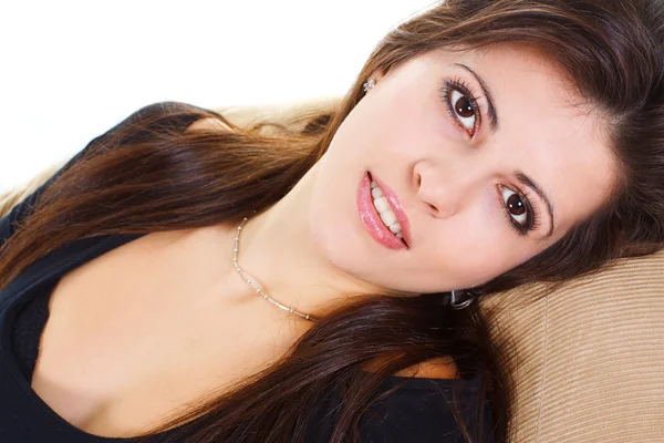 Closeup of young beauty smiling — Stock Photo, Image
