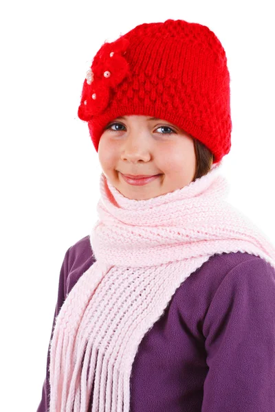 在冬天的衣服漂亮的小女孩 — 图库照片