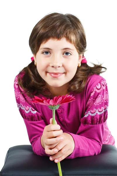 Cute girl with flower — Stock Photo, Image
