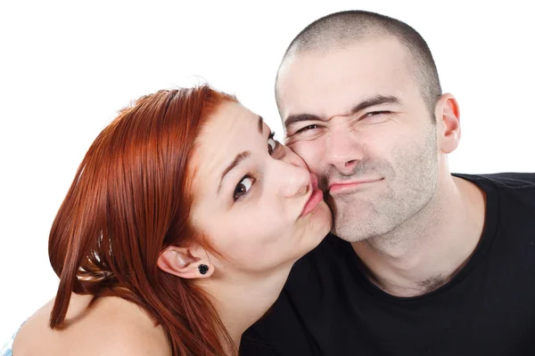 Young couple making grimace — Stock Photo, Image