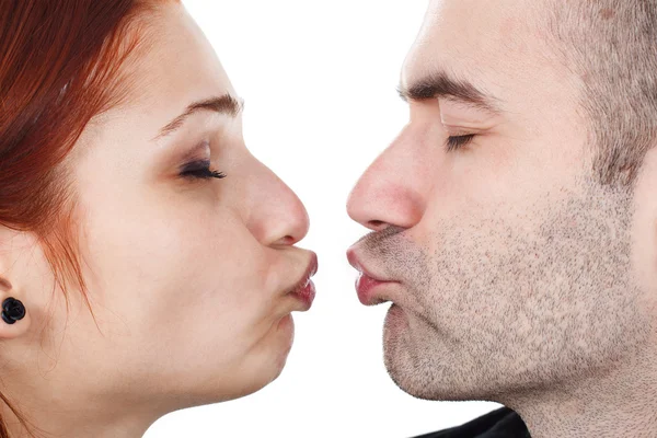 Lips about to kiss — Stock Photo, Image