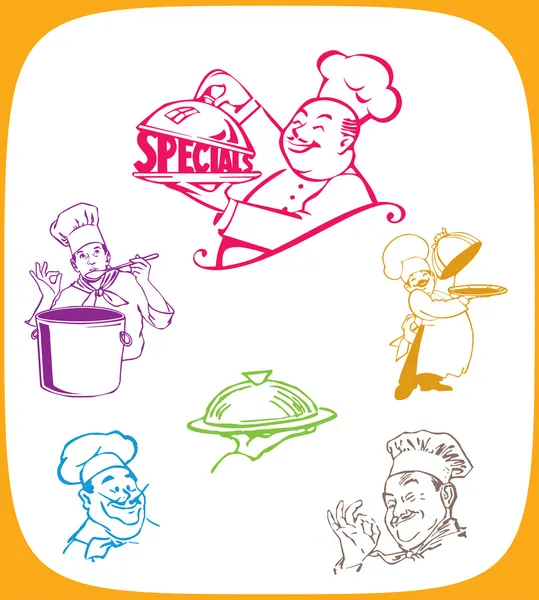 Illustrazione cartone animato di uno chef Vettoriale Stock