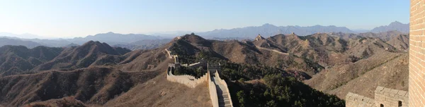 stock image Panoramic photo of the Great Wall in China.