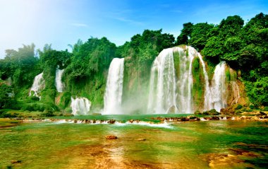 Ban gioc water fall, cao bang, viet nam clipart