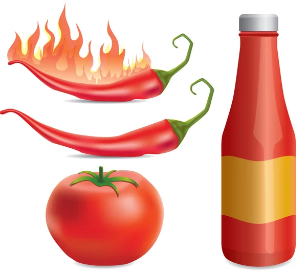 Ketchup de pimienta Ilustraciones de stock libres de derechos