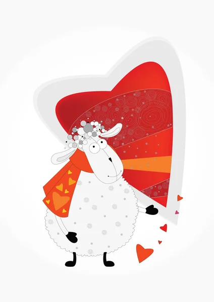 Lamm och hjärta Royaltyfria illustrationer