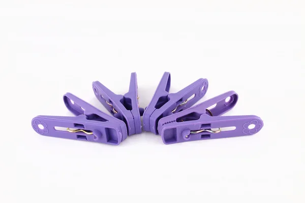 Violet clothes pin — Stock Photo, Image