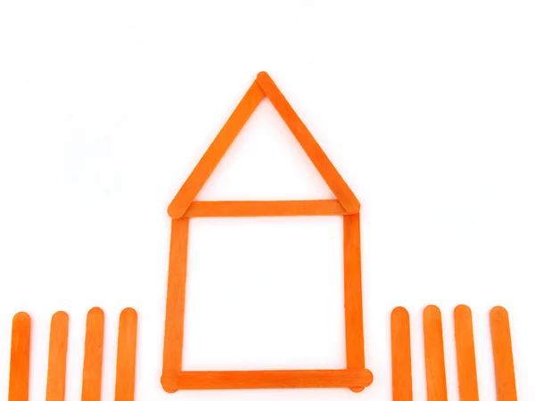Orangenholz baut Haus — Stockfoto