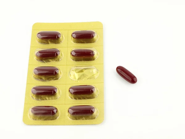 Capsules packed in blister — Stock Photo, Image