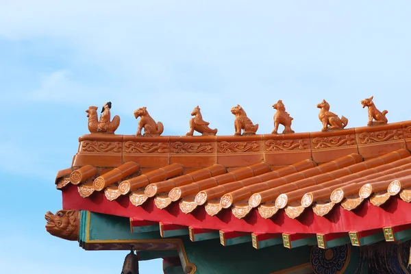 Chińska świątynia dachu w Tajlandii — Zdjęcie stockowe