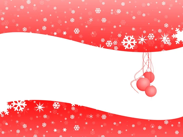 Red Christmas bell on snow background with white space — ストック写真
