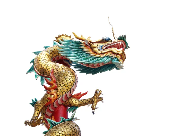 Статуя дракона китайского стиля изолировать на белом фоне (от te — стоковое фото