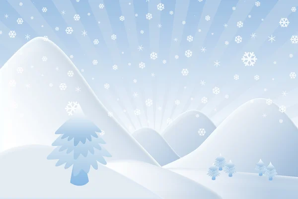 クリスマスの背景、山と雪の男 — ストック写真